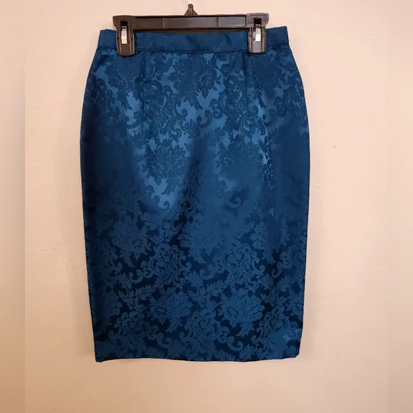 Scott McClintock Vintage 1980s Blue High Rise Floral Satin Mini Skirt - Picture 9 of 11